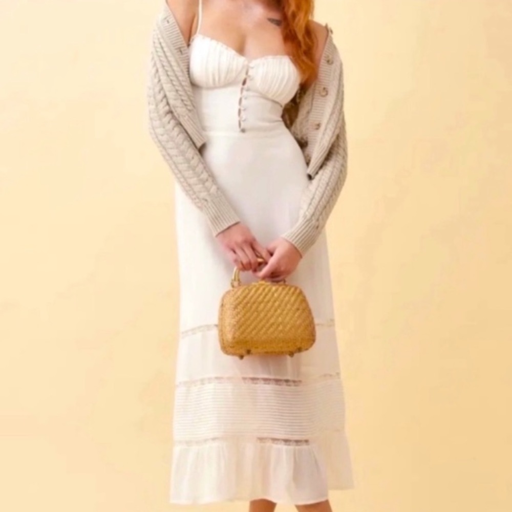 Reformation ivory Harvest midi lace dress